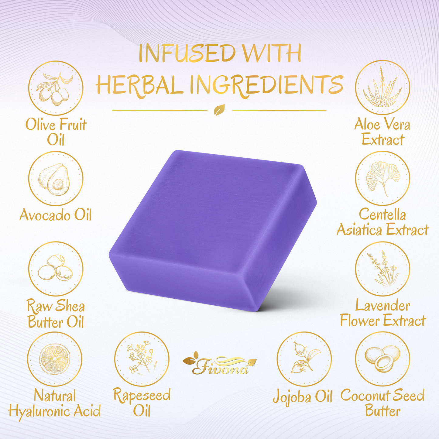 HERBAL FEMININE YONI SOAP WITH FOAM BAG PURPLE FLOWER