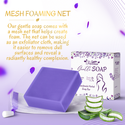 HERBAL FEMININE YONI SOAP WITH FOAM BAG PURPLE FLOWER