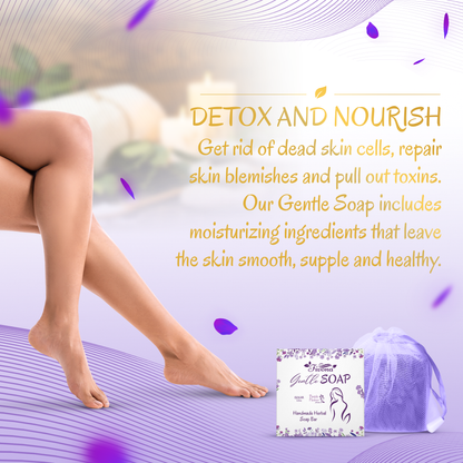 HERBAL FEMININE YONI SOAP WITH FOAM BAG PURPLE FLOWER